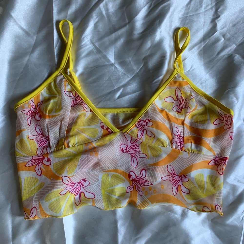 Yellow Summer Spaghetti Strapped Top